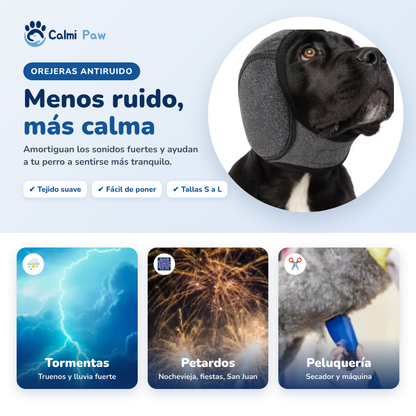 Orejeras para perro contra tormentas, petardos y peluquería